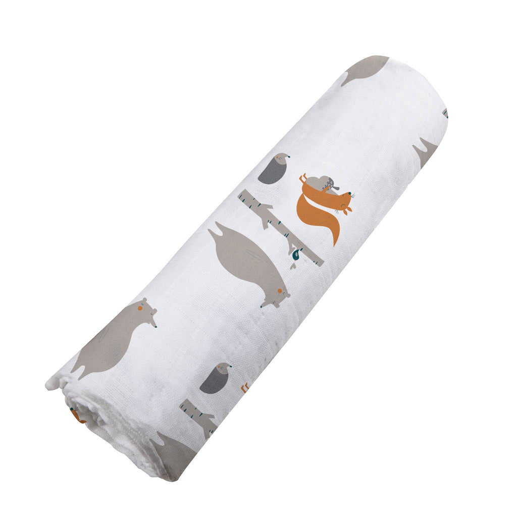 Forest Friends Cotton Muslin Swaddle — product image 4