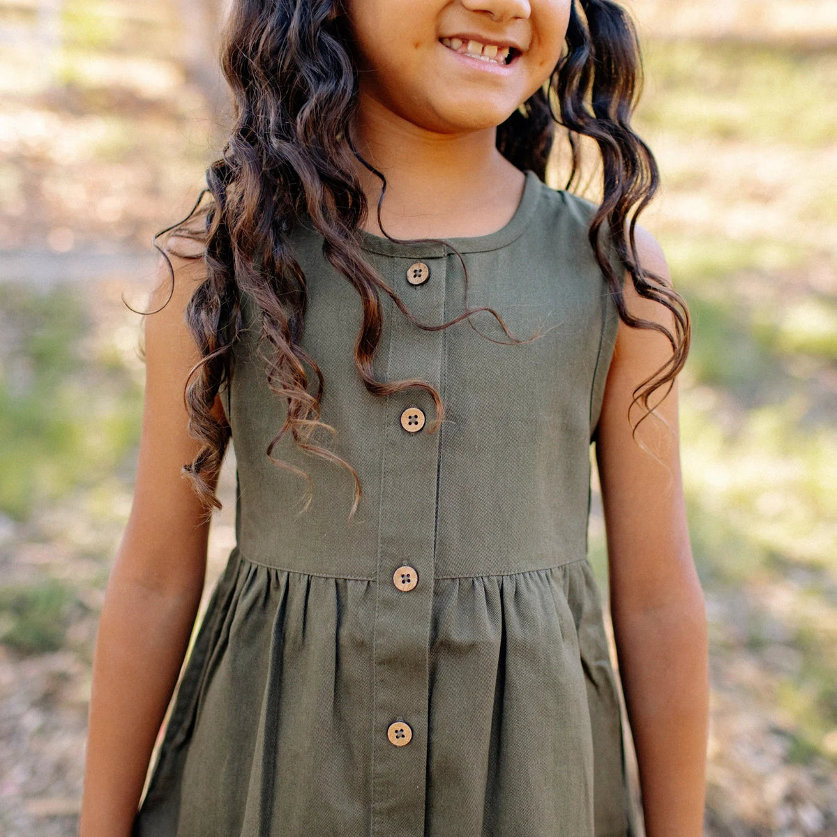 Jo Dress - Dark Olive - Organic Cotton — product image 4