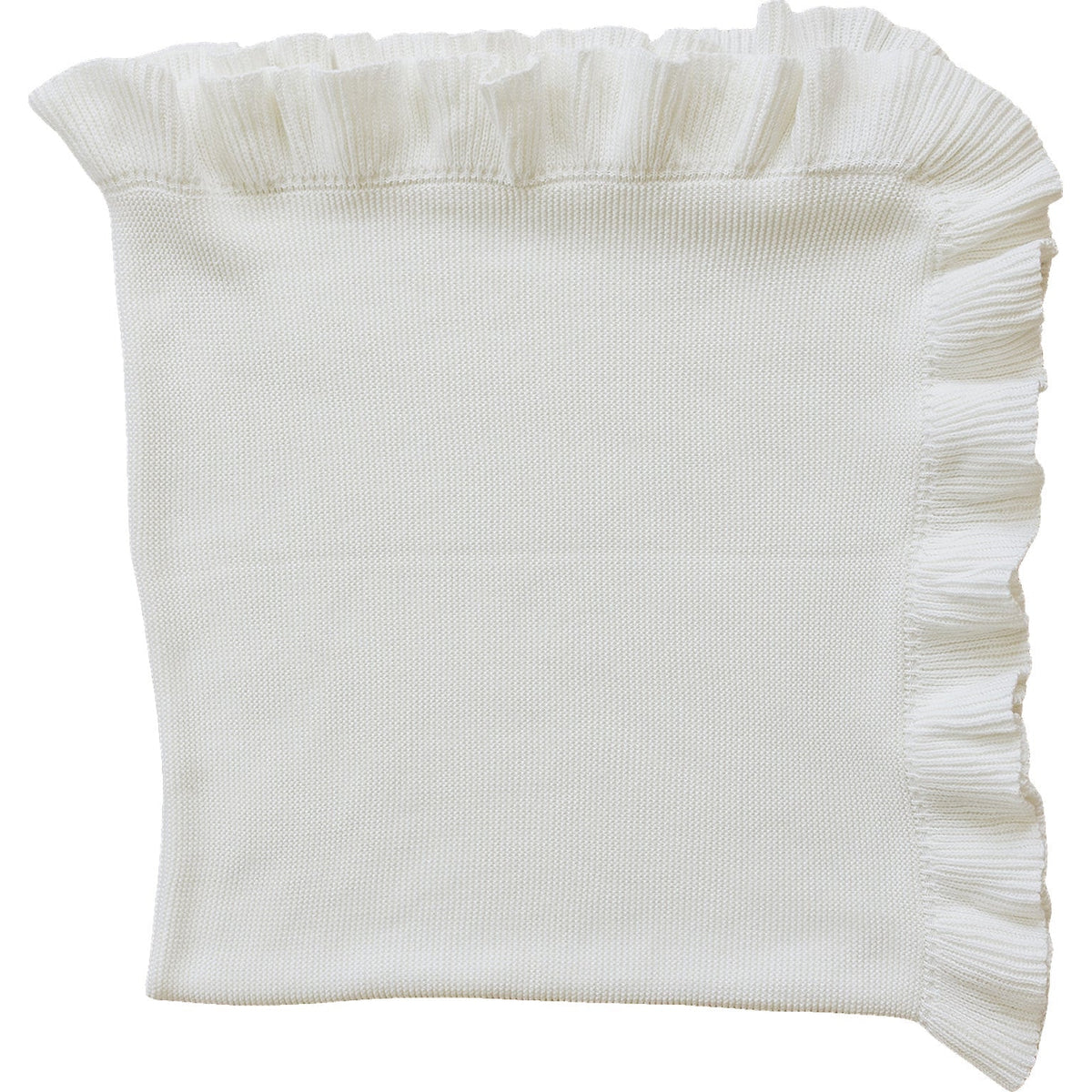 White Ruffle Knit Blanket — product image 1