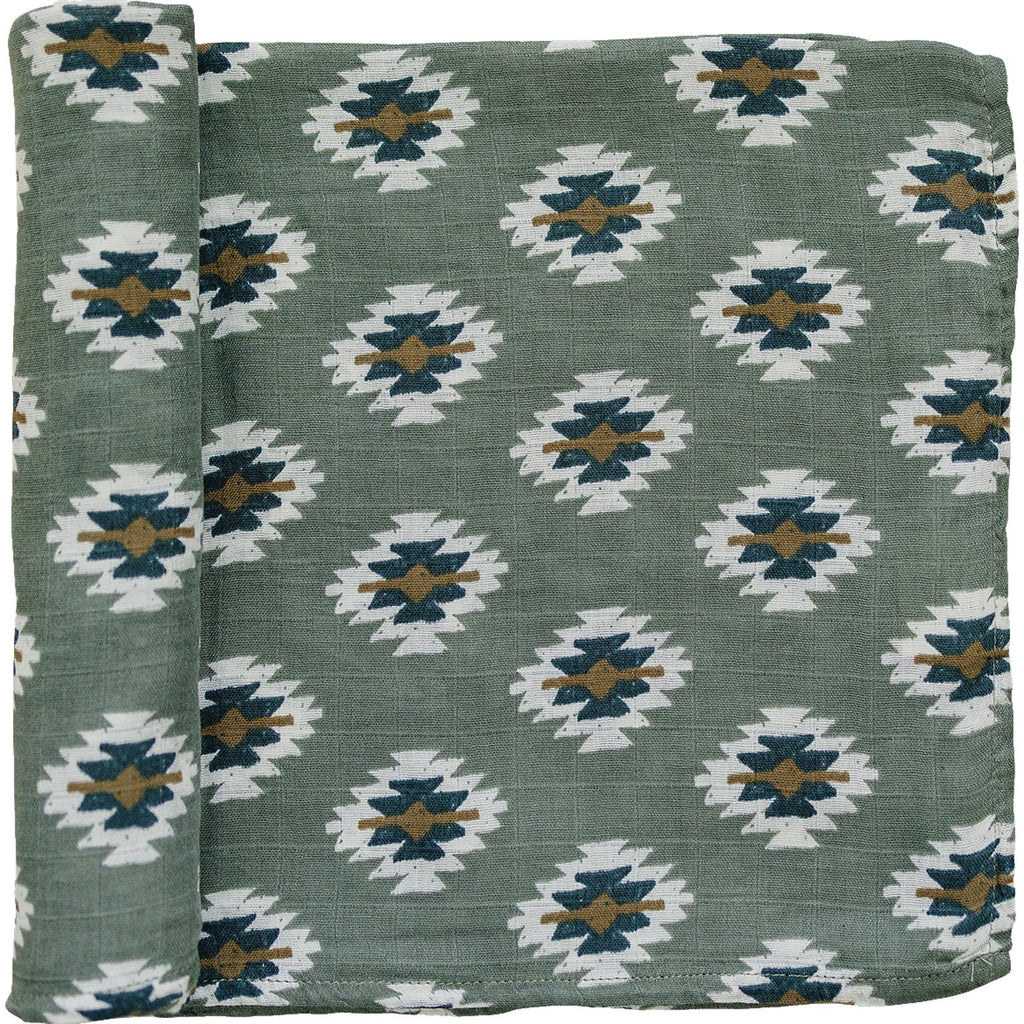Southwest Aztec Muslin Swaddle Blanket — product image 1
