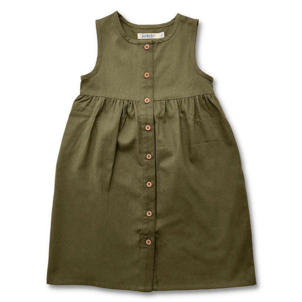 Jo Dress - Dark Olive - Organic Cotton — product image 1