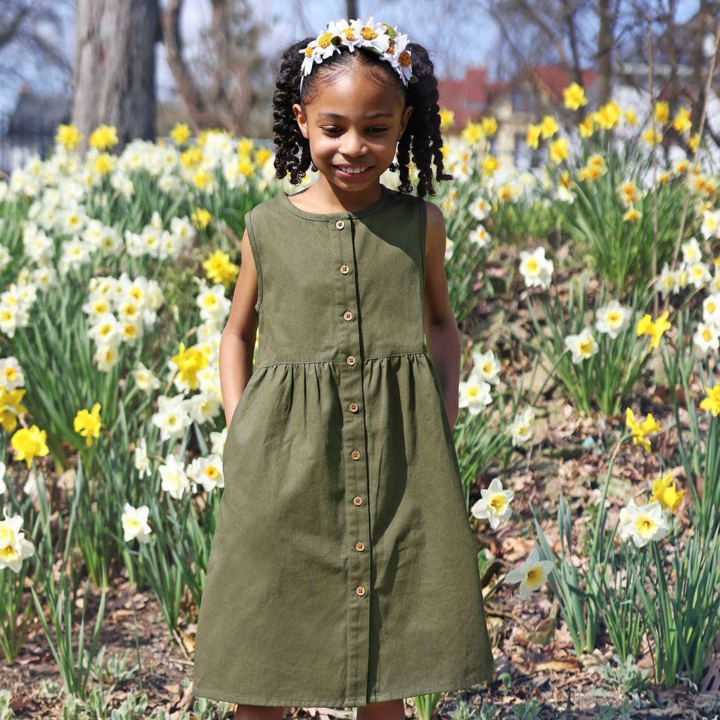 Jo Dress - Dark Olive - Organic Cotton — product image 6