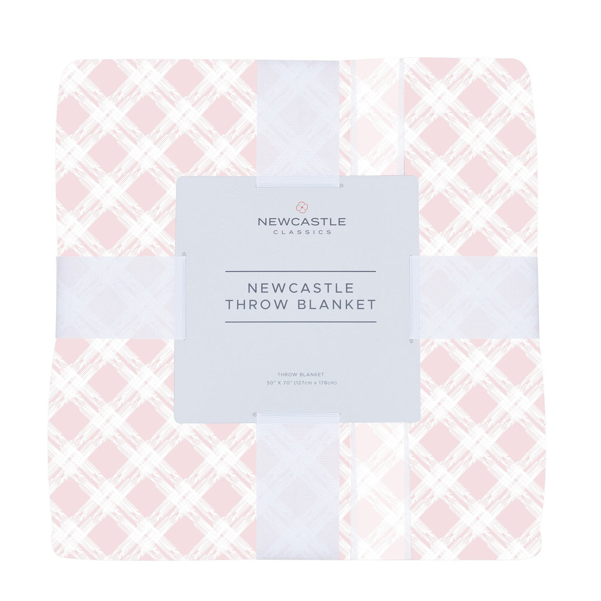 Primrose Pink Plaid Cotton Muslin Throw Blanket — product image 1