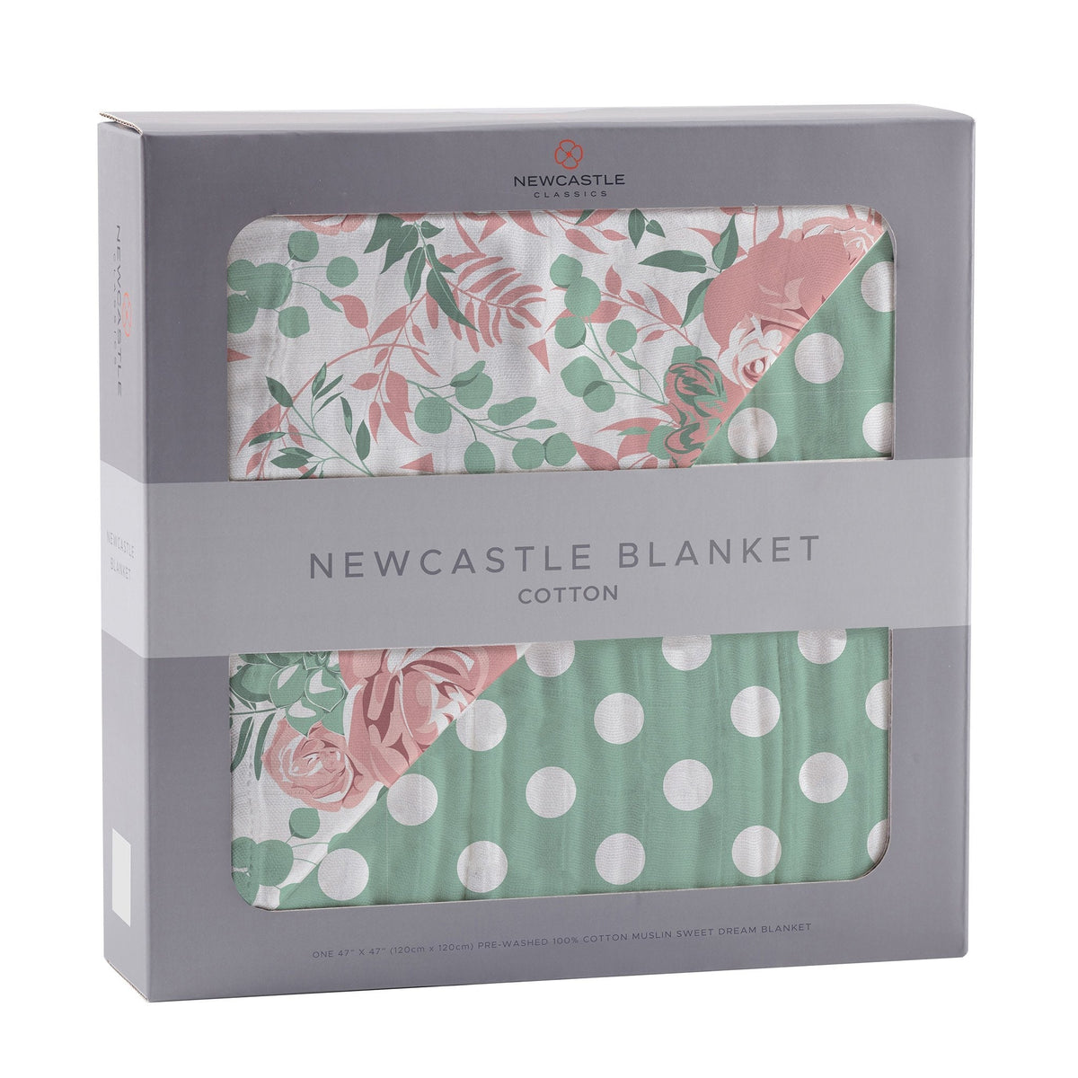 Desert Rose & Jade Polka Dot Cotton Muslin Blanket — product image 6
