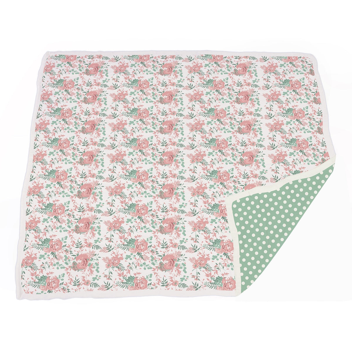 Desert Rose & Jade Polka Dot Cotton Muslin Blanket — product image 3