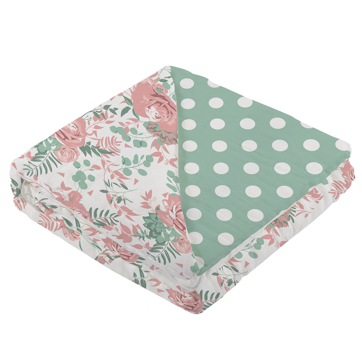 Desert Rose & Jade Polka Dot Cotton Muslin Blanket — product image 2